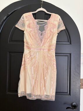 Vintage Beaded Mesh Cocktail Dress